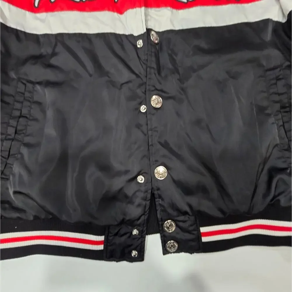 True Religion Racing Bomber Jacket in Jet Black